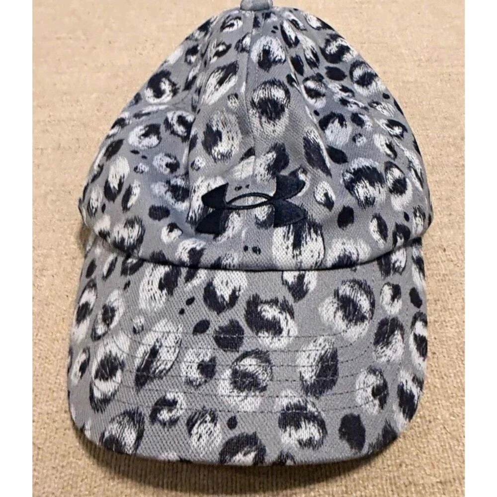 Under Armour Boys Baseball Cap Gray/Black Animal Print Adjustable One Size